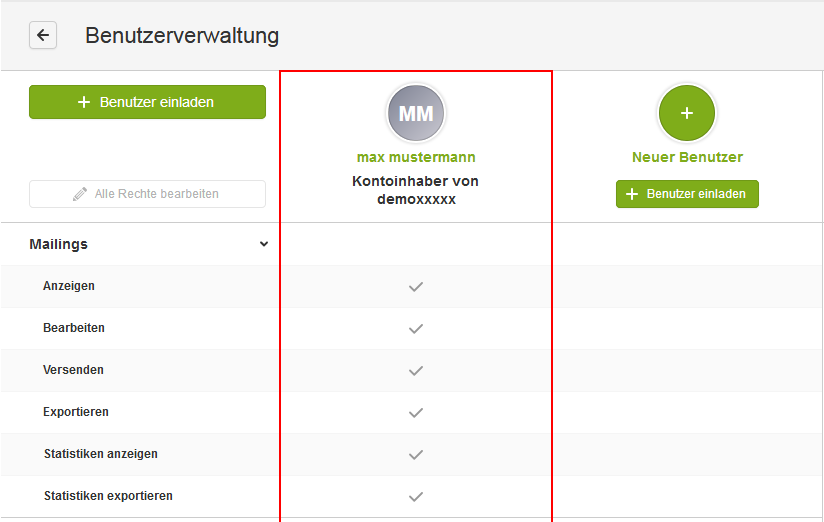 Benutzerverwaltung