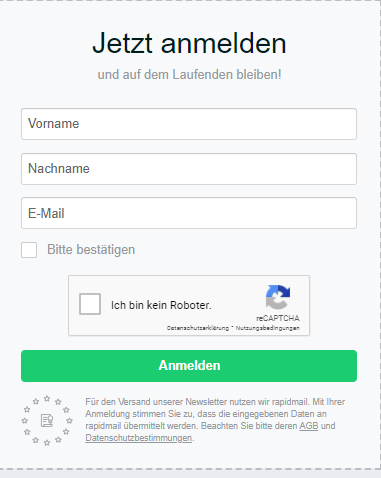Captcha-auf-Anmeldemaske