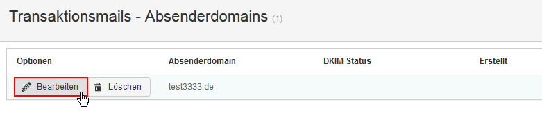 DKIM-Schlüssen für Transaktionsmails einrichten