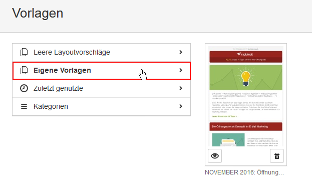 Eigene Newsletter-Vorlagen abspeichern