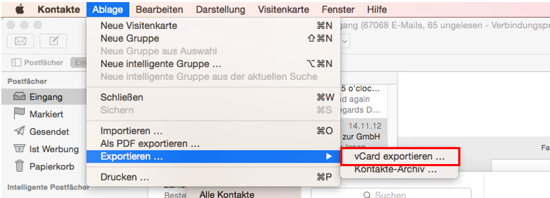 Empfänger aus Apple Mail