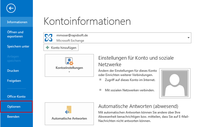 Empfänger aus Outlook