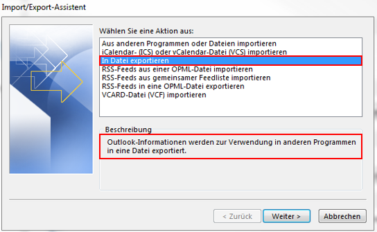 Empfänger aus Outlook