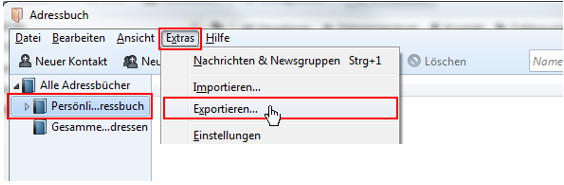 Empfänger aus Thunderbird