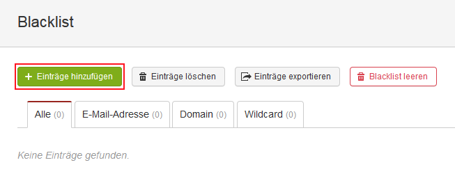 Empfänger für einen Versand ausschließen