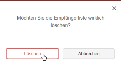 Empfängerlisten löschen