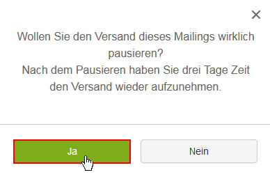 Geplanten Newletter-Versand pausieren und korrigieren