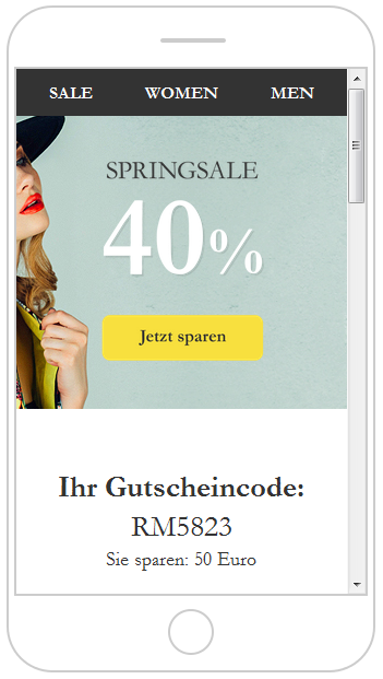 Gutscheincodes in Newsletter einsetzen