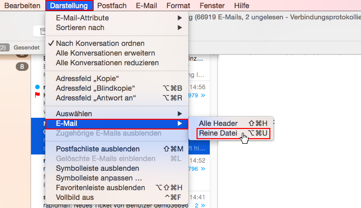 Header-Information Apple Mail