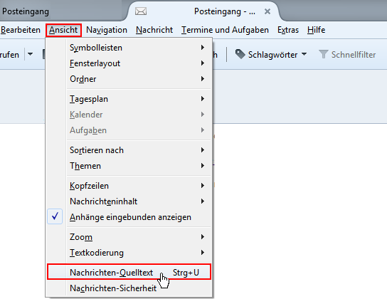 Header-Information Thunderbird
