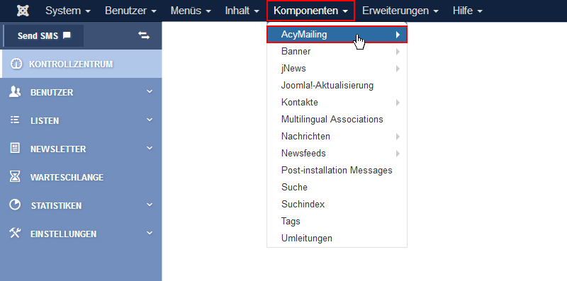 Joomla Newsletter Empfänger übertragen