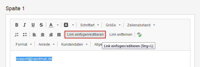 Links im Newsletter verwenden