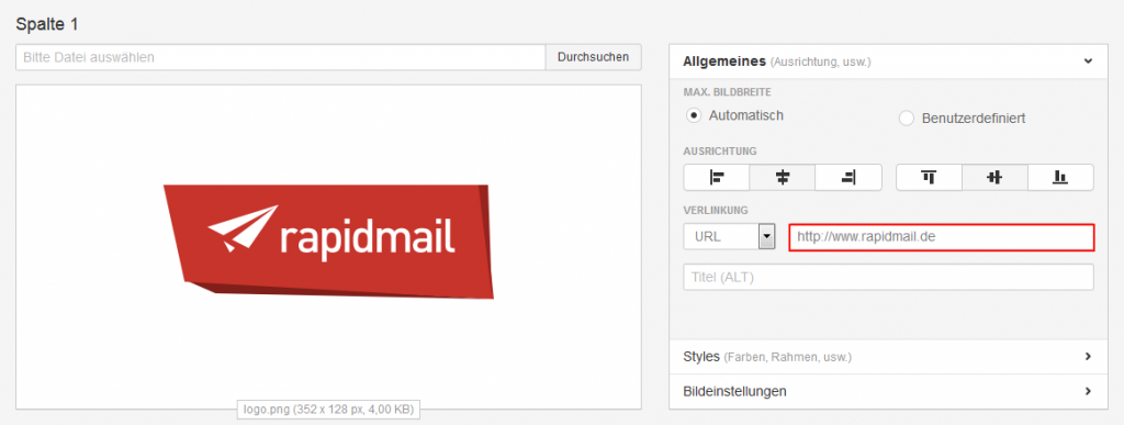 Links im Newsletter verwenden