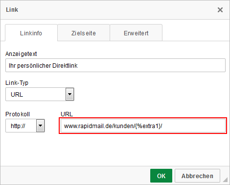 Personalisierte Links verwenden