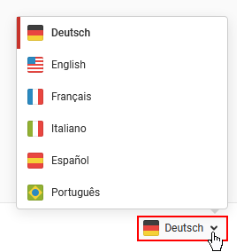 Sprache im Konto umstellen