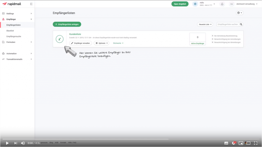 Videos in Newsletter einbinden als Link