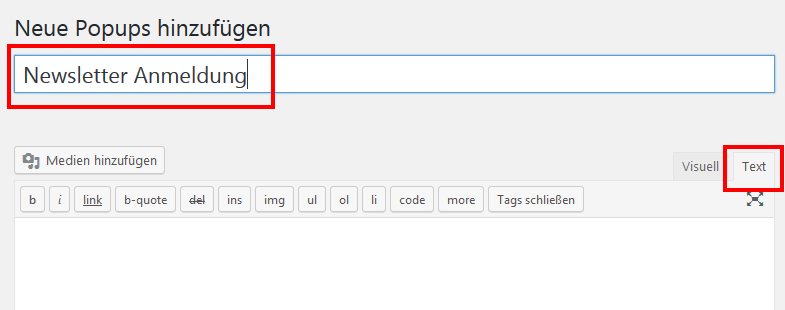 Wordpress Popup Newsletter Anmeldung 2
