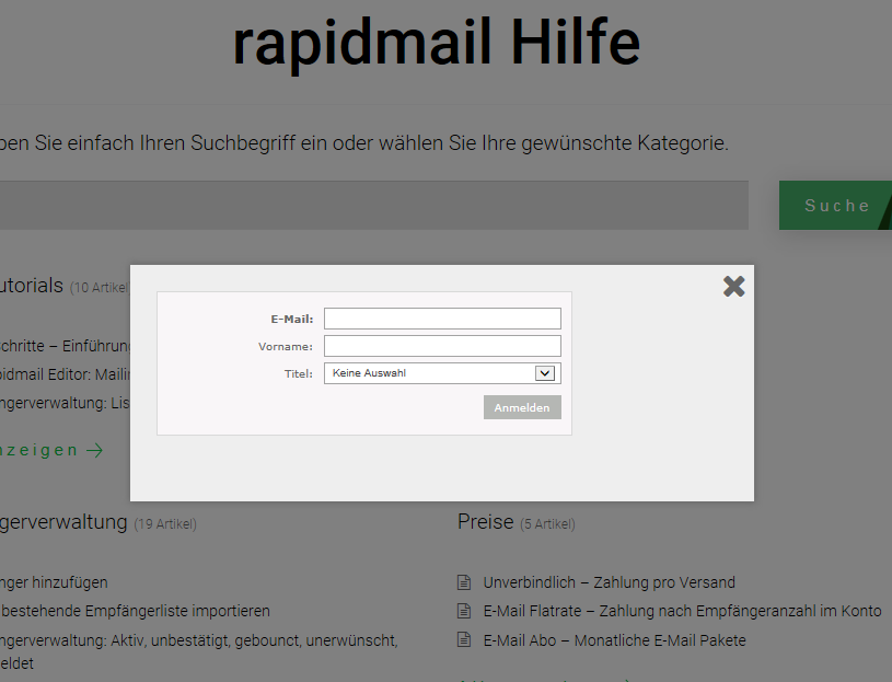 Wordpress Popup Newsletter Anmeldung 6