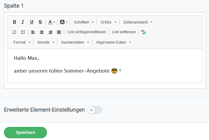 Emojis im Newsletter-Betreff oder Newsletter-Text einsetzen