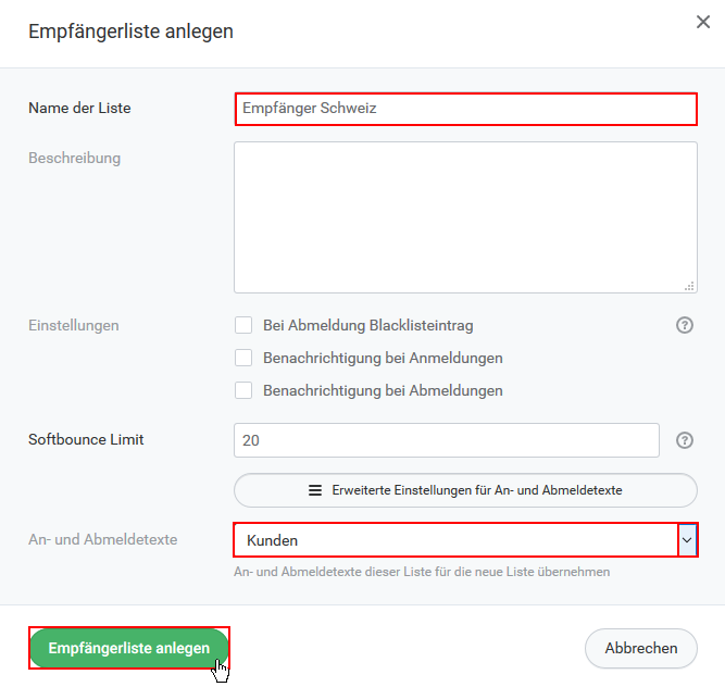 Formular-Einstellungen kopieren