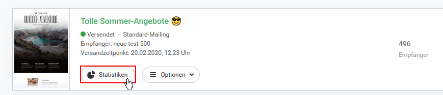 Statistik-Link eines rapidmail-Newsletters aufrufen und weitergeben