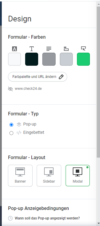 Designleiste-Formulare