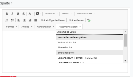 Empfängerprofil-Link-einfügen