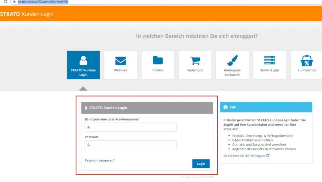 Login-Fenster-bei-STRATO