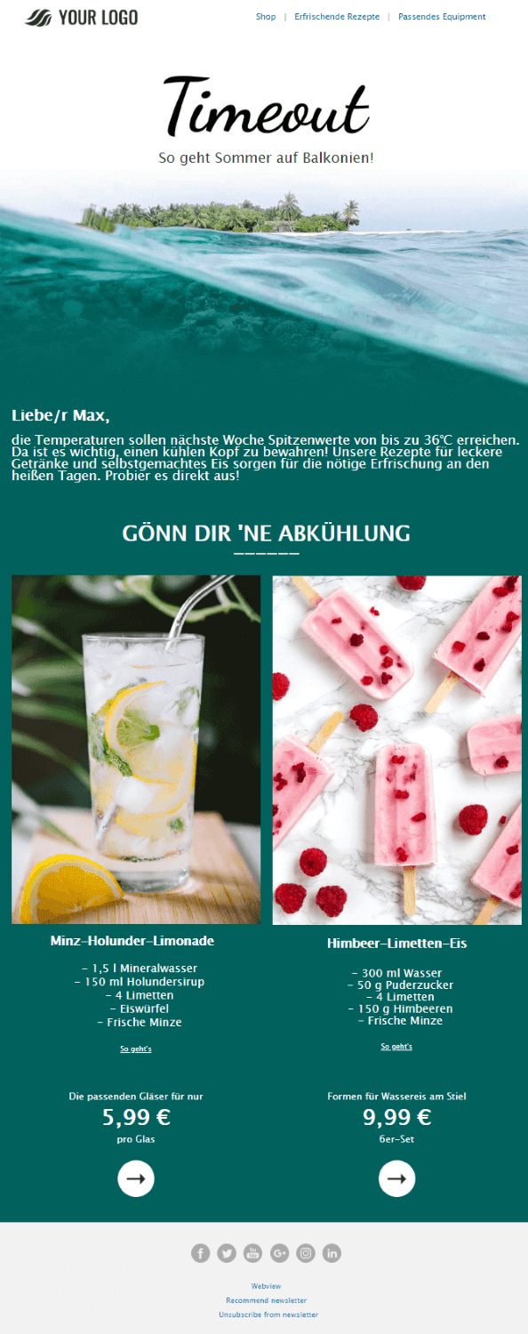 Sommer-Newsletter Rezepte