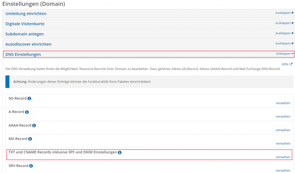 STRATO: DNS Einstellungen und TXT und CNAME