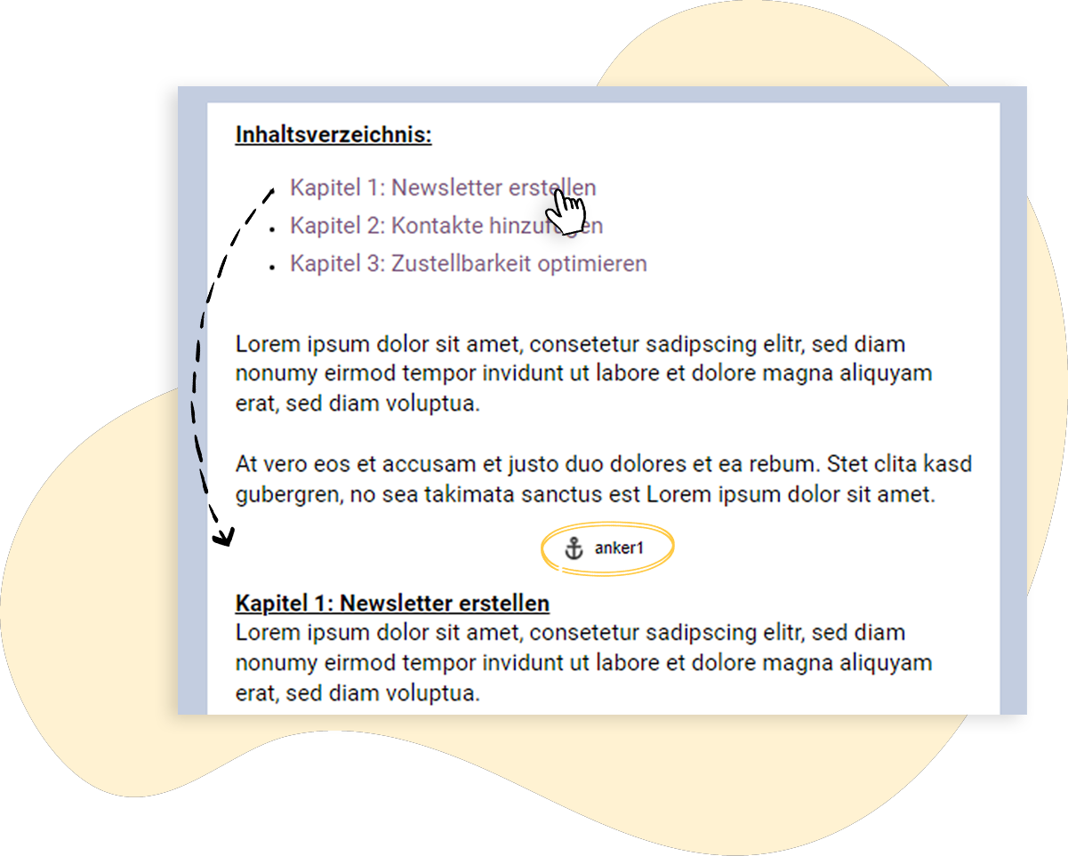 Sprungmarken in Ihren Newsletter einbauen - rapidmail Hilfecenter