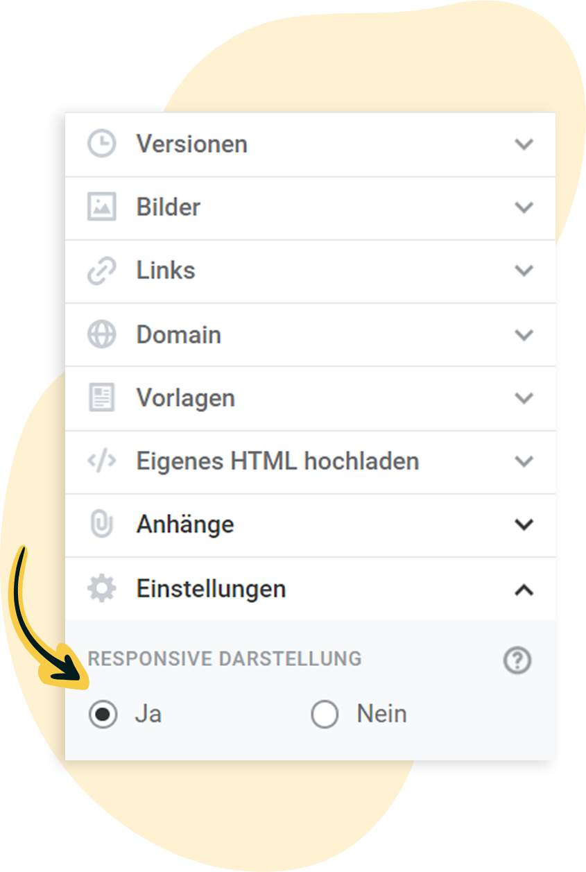 Einstellung zur Responsivität verändern