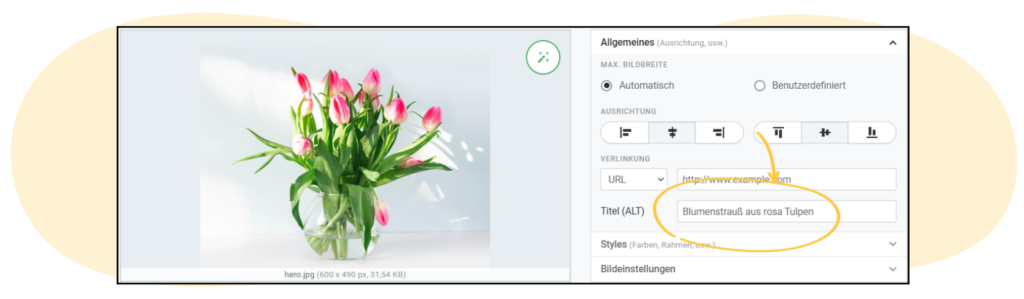 Mit rapidmail können Sie ganz einfach für jedes Bild in Ihrem Newsletter einen ALT-Text einfügen